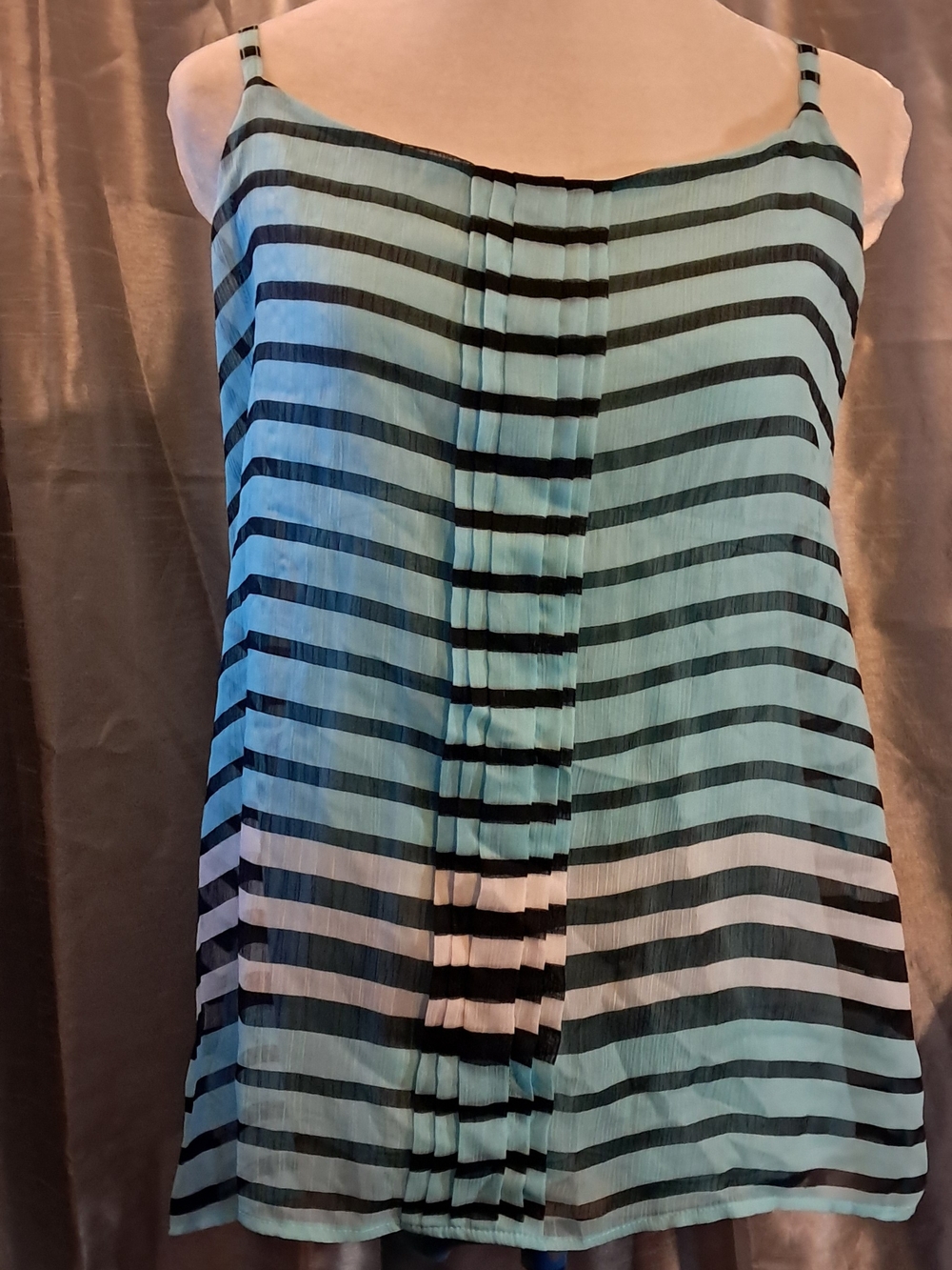 New York & Company Teal Blue Knit Tank Top